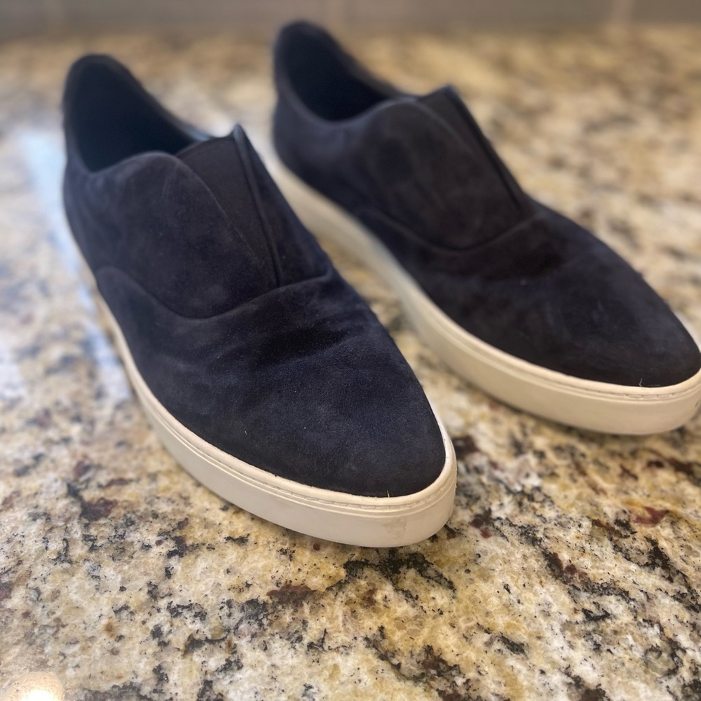 Vince Blue Suede Slide On Tennis Shoes - Ladies Size 9